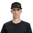 thumbnail image 4 of ZICANCN Alphabet M Pattern Baseball Caps, Trucker Hats for Men And Women, Adjustable Breathable Flat Caps, Black, 4 of 6