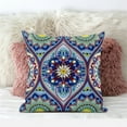 thumbnail image 3 of Bohemian Mandala Vector Indoor/Outdoor Pillow in Blue Pink White Yellow 18x18, 3 of 5