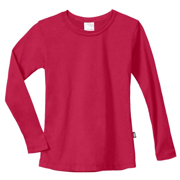 Made in USA Girls Soft Cotton Jersey Long Sleeve Tee | Candy Apple