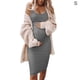 thumbnail image 3 of Qarigey Vestido Mujer Embarazada Sin Mangas Vestido Corto Mujer Embarazada Sin Mangas Color Sólido Ropa De Verano Prendas para la parte del cuerpo Gris S, 3 of 5