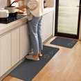 thumbnail image 6 of Anti Fatigue Kitchen Floor Mats Set of 2, Waterproof Kitchen Sink Runner Rug, Standing Mat Cushioned Kitchen Rugs, Comfort Doormat 16''x24''+16x47" (Gray-B), 6 of 7