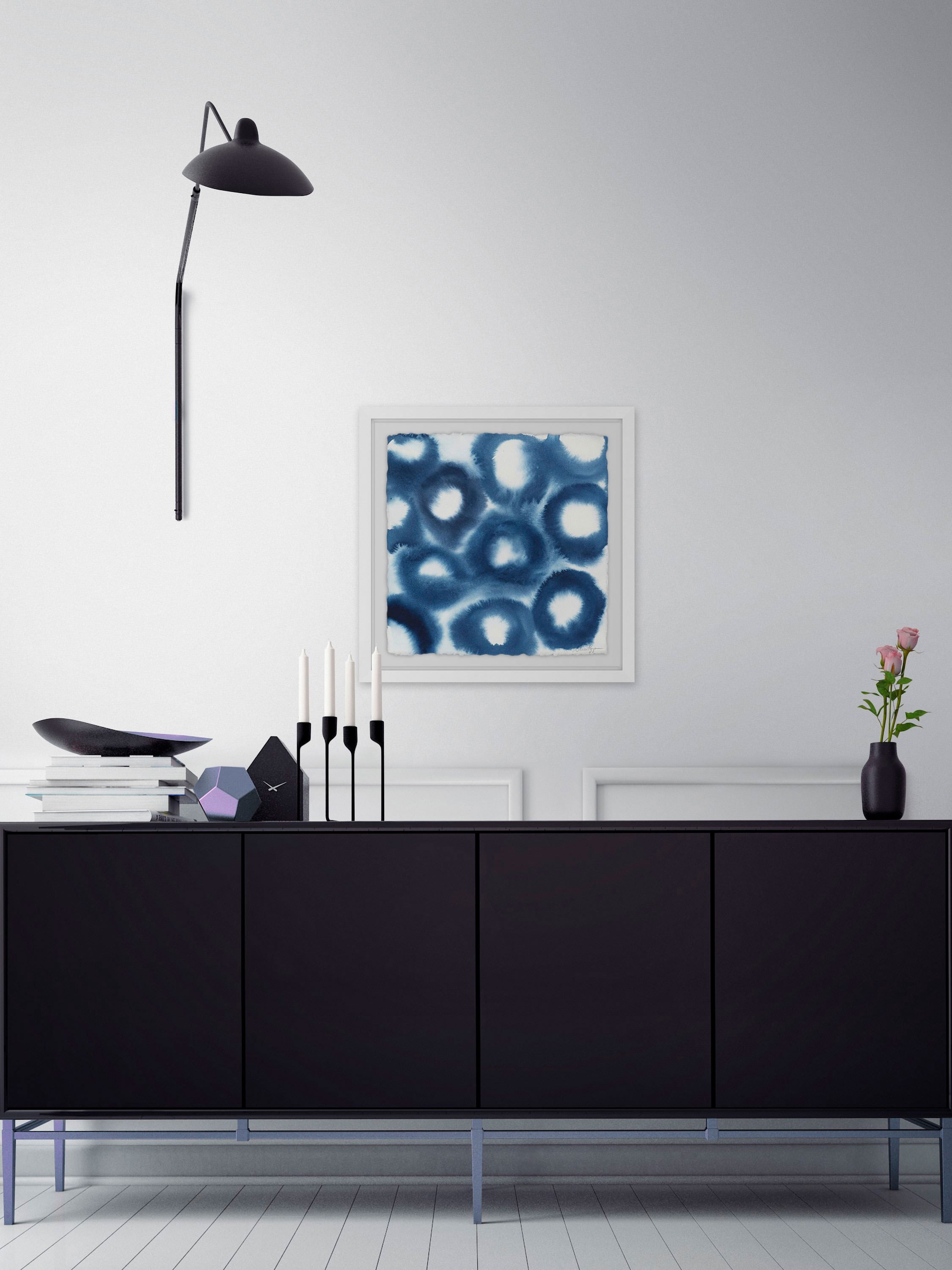 Indigo Bleed II Framed Painting Print