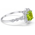 thumbnail image 2 of beryl_creation 2.00 Ct Cushion Cut Green Peridot Wedding Engagement Halo Ring 14K White Gold Plated 925 Sterling Silver For Women's -6, 2 of 3