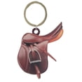 thumbnail image 1 of 2 Llavero colgante de acrílico personalizado de la silla de montar para los vaqueros occidentales del amante de los caballos, 1 of 5