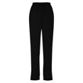 thumbnail image 4 of TRUBKH Cotton Linen Pants Pull On Pants Paperbag Pant Plain Drawstring Trousers Palazzo Pants Gaucho Pant Palazzo Pants Resort Wear for Women 2026 Straight Leg Lounge Trouser Flowy Gauze Black L, 4 of 5