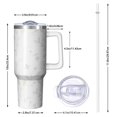 thumbnail image 2 of Floral 40oz Tumbler– Stainless Steel Insulated Tumbler with Handle and Straw, Large Capacity Travel Cup for Hot & Cold Drinks,Thanksgiving,Christmas, Spring,Flower, 2 of 6