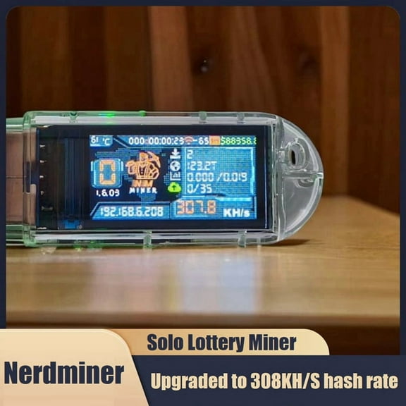 NMminer USB Nerdminer 308KH/S Solo Lottery Miner BTC Miner Color Display Bitcoin Mini Miner Asic Mining for Home Office