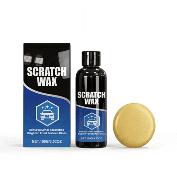 Car Scratch Remover & Paint Restorer - Scratch Wax for Vehicles, 3.53 oz, Remove Minor Scratches and Swirls, Brighten Paint Surface Gloss, Professional Car Polishing Wax Kit with Sponge Applicator