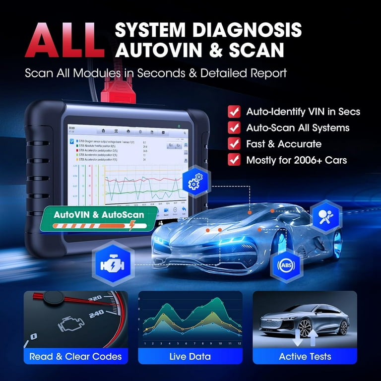 Autel Scanner MK808S with Free AL319, Active Test, All