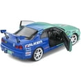 thumbnail image 2 of Diecast Nissan Skyline GT-R (R34) #1 Hironori Takeuchi - Yuji Tachikawa "Falken" JGTC (Japan Grand Touring Championship) (2001) "Competition" Series 1/18 Diecast Model Car by Solido, 2 of 5