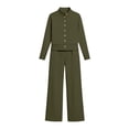 thumbnail image 6 of Tbopshirt Women's Sweatshirt and Sweatpants Set Long Sleeve Solid Color Wide Leg Pants Casual Wear 2 Piece Outfit for Women Casual Clothing, 6 of 6