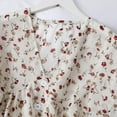 thumbnail image 5 of Women's Fashion V Neck Floral Print Blouses Sweet Fresh Long Sleeves Chiffon Shirt Tops, 5 of 6