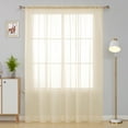 thumbnail image 2 of Deconovo Sheer Elegance Voile Beige Sliding Glass Door Rod Pocket Sheer Curtains, 100” x 84”, 2 of 6