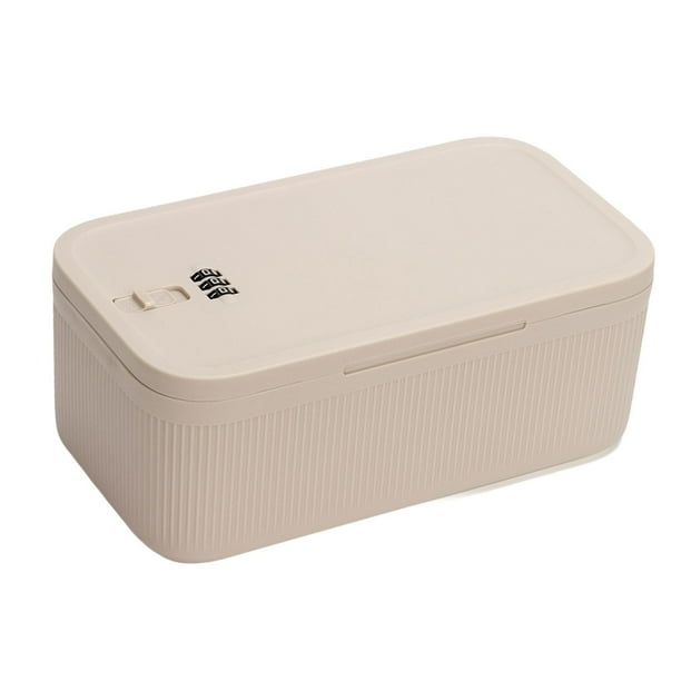 Caja de almacenamiento con cerradura Caja de seguridad para teléfono Organizador de almacenamiento moderno y versátil Contraseña Beige
