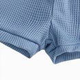 thumbnail image 4 of Xudanell Summer Clothes for Girls Newborn Baby Mama Girl Clothes Little Short Sleeve Romper Shorts Set Infant Knit Breathable Blue 12-18 Months, 4 of 8