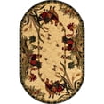 thumbnail image 1 of Unique Loom Barnyard Rooster Design Area Rug 3' 3 x 5' 3 Oval Ivory/Olive, 1 of 1