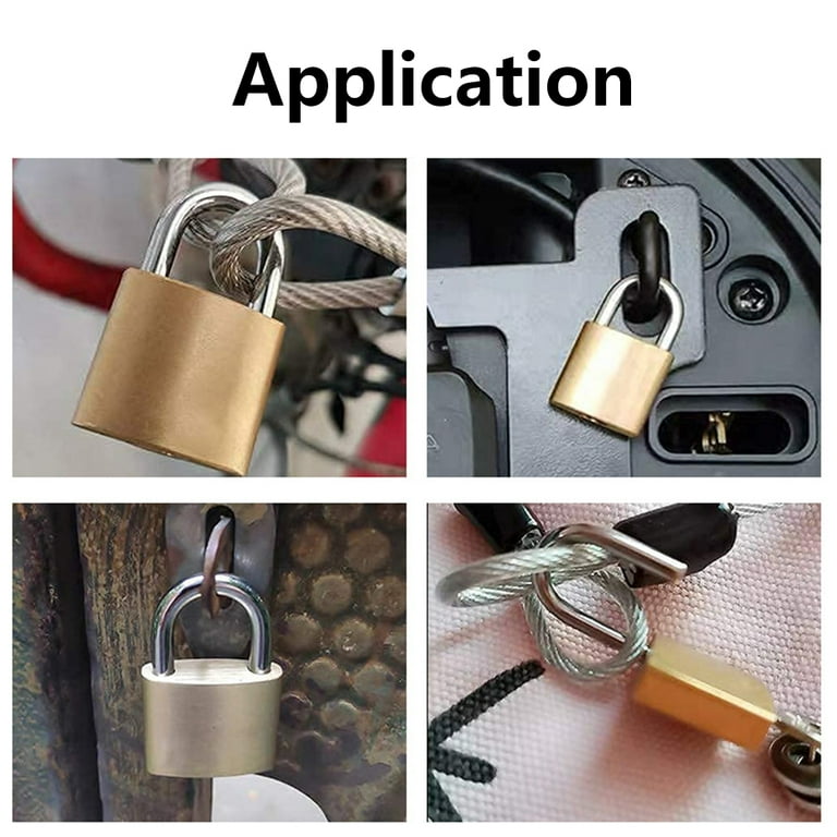 1 Pack Keyed Padlock Waterproof Solid Brass Lock Set, 2.6 Inch Padlock With Keys For Sheds