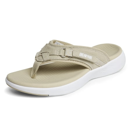 

Dream Pairs Women s Fashion Flip Flops Comfort Arch Support Soft Cushion Thong Sandals Slippers BREEZE-1 BEIGE Size 9