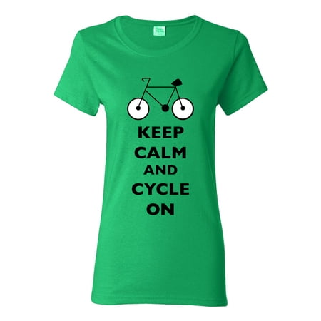 Ladies Keep Calm And Cycle On Cycling Bike Bicycle Funny DT T-Shirt Tee price history on PriceWatchPro