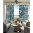 thumbnail image 4 of Blackout Curtains for Bedroom, Blue Turtle Coastal Room Darkening Window Drapes for Living Room, Summer Beach Ocean Starfish Coral Thermal Insulated Grommet Curtains, 52x96 inch, 2 Panels, 4 of 9