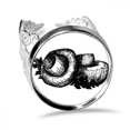 thumbnail image 1 of Realistic Mushroom Line Illustration Pattern Ring Adjustable Love Wedding Engagement, 1 of 3