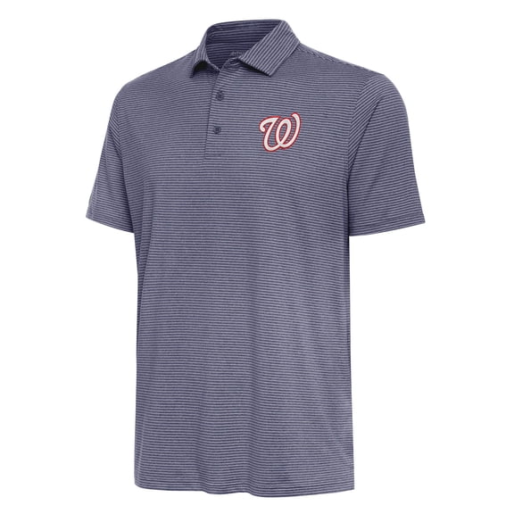 Men's Antigua  Heather Navy Washington Nationals Scheme Polo