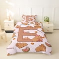 thumbnail image 2 of Erosebridal Kawaii Capybara Letter Monogrammed E Twin Bedding For Boys Girls,Cute Food Fruit Food Animal Duvet Cover Set For Kids,2pcs,No Comforter,Pink Reversible, 2 of 6