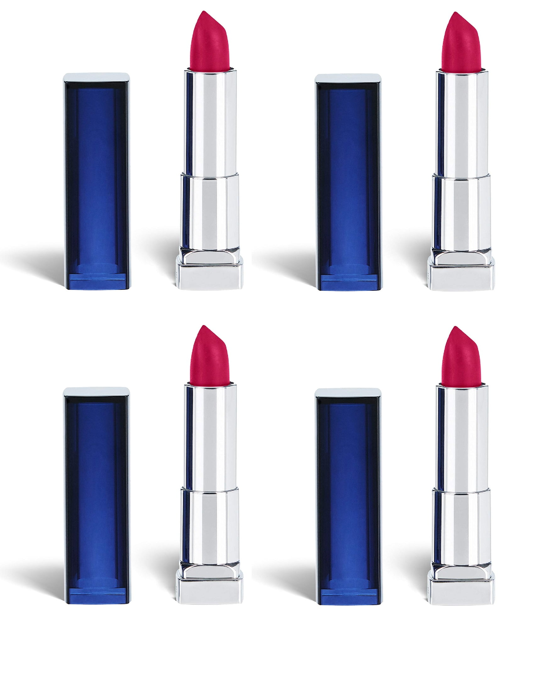 Maybelline Color Sensational The Loaded Bolds Lipstick #810 Fiery Fuchsia (Pack of 4) + Makeup Blender Stick, 12 Pcs
