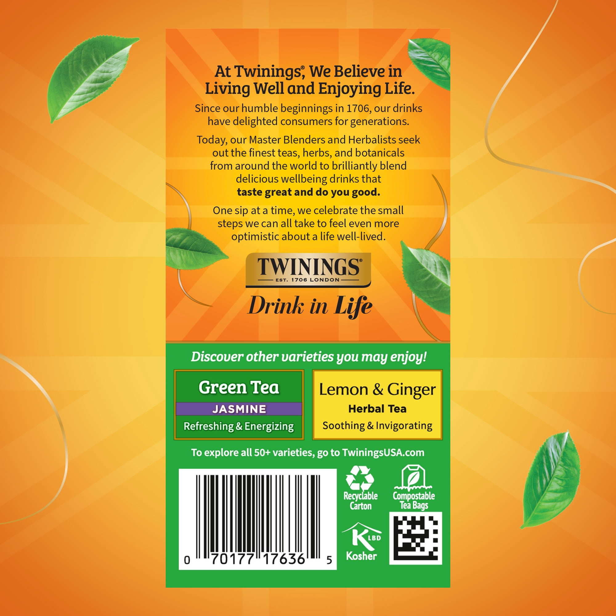 (4 pack) Twinings Pure Green Tea Bags, 20 Count Box