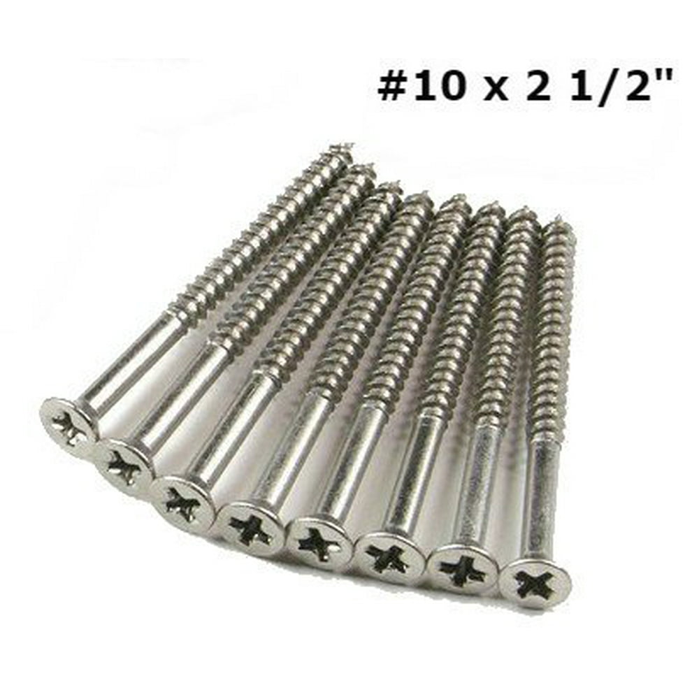Stainless Steel Hinge Screws 10 X 2.5 Inch 24 Pack Extra Long