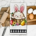 thumbnail image 2 of 2 Pack Easter Kitchen Towels Dish Towels, 18x26 Inch Seasonal Cloth Tea Towel Bunny Happy Easter Hand Towel Dishcloth Spring Holiday Flowers Cloth Towel for Home Housewarming Gift, 2 of 5