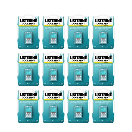 Listerine Cool Mint PocketPaks Fresh Breath Strips, 12 x 24-Strip Pack