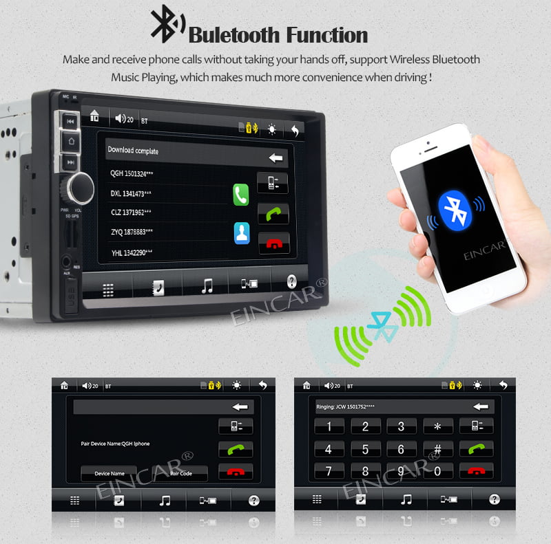 Touch TF//AUX//FM//USB Remote MP5 Player Bluetooth GPS 7/" HD 2DIN Car Radio Stereo