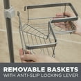 thumbnail image 3 of Better Homes & Gardens Adjustable Tension Steel Shower Pole Caddy, 4 Shelves, Satin Nickel, 3 of 9