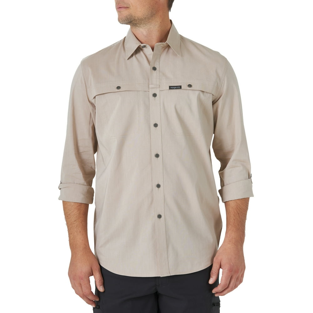 Wrangler - Wrangler Men's Outdoor Long Sleeve Utility Camp Shirt ...