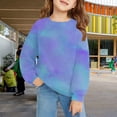 thumbnail image 5 of Mercatoo Girls and Toddlers Sweatshirts Fashion Tie Dye Print Pullover Tops Crewneck Loose Fit Long Sleeve Fall Winter Cute Clothes, 5 of 7