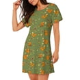thumbnail image 2 of Fotbe Squirrel And Nuts Bata de Dormir para Mujer con Estampado, Camisón de Algodón de Manga Corta, Ropa de Dormir Casual, 2 of 6