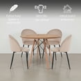 thumbnail image 3 of Ilios Innova | Comedor Roslo 4s Set de Mesa Redonda Café y 4 Sillas de Terciopelo Beige, Estilo Nórdico Moderno Minimalista para Espacios Pequeños, 3 of 9