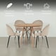 thumbnail image 3 of Ilios Innova | Comedor Roslo 4s Set de Mesa Redonda Café y 4 Sillas de Terciopelo Beige, Estilo Nórdico Moderno Minimalista para Espacios Pequeños, 3 of 9