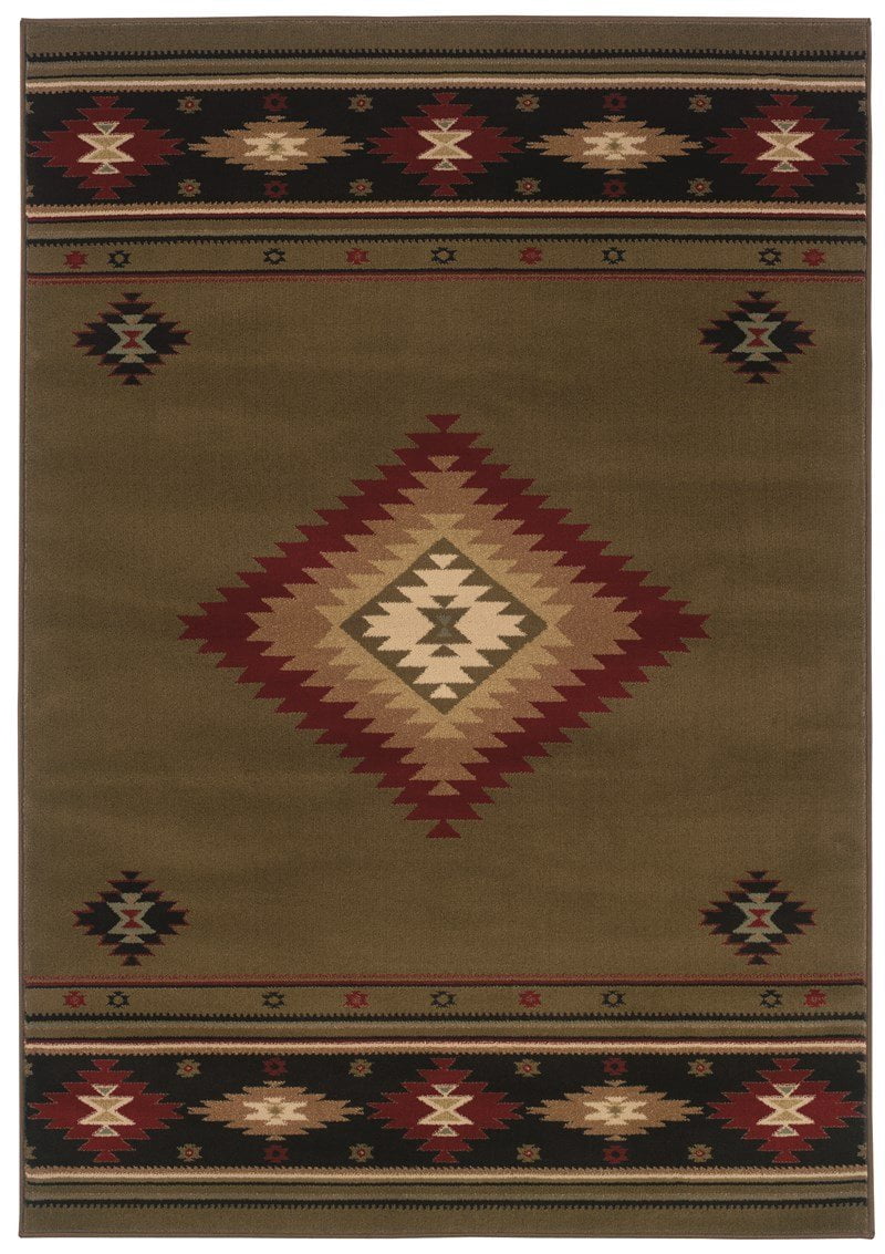 Sphinx Hudson Area Rug 087J1 Green Southwestern 1' 10" x 7' 6" Rectangle
