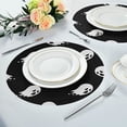 thumbnail image 4 of SKYSONIC Halloween Ghost Round Placemats for Dining Table Set of 6 Washable Decorative Colorful Circle Non-Slip Heat Resistant Table Mats for Kitchen Tables Holiday Party Decor, 4 of 5