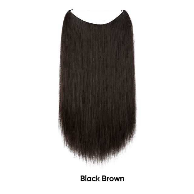 Peluca de mujer de una sola pieza libremente ajustable invisible cabello largo liso multicolor degradado línea de pesca extensión de cabello