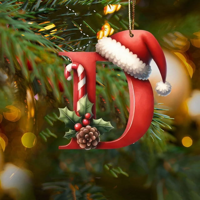 Home Decor 26 Christmas Letter Decorations A To Z (without H And V) Hanging Christmas Tree Pendant Alphabet Letters Named Alphabet Decorations Christmas Tree Decorations