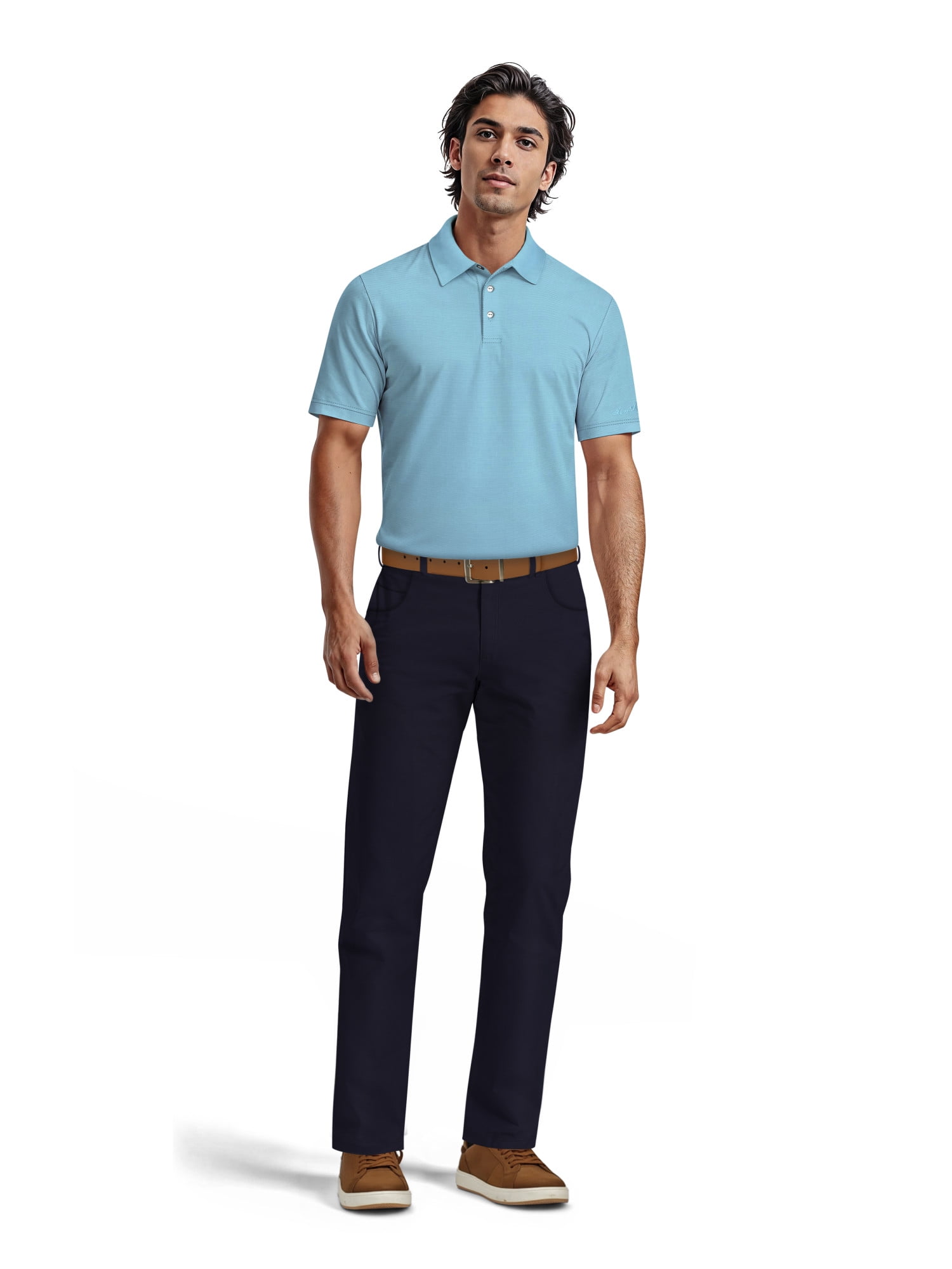 Ben Hogan Men's & Big Men's Performance Solid Polo Shirt with Short Sleeves, Sizes S-5XL