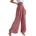 thumbnail image 5 of QENGING Women's Pants Wide Leg Casual Elastic Trousers Pattern Pattern Plus Size Trousers, 5 of 5