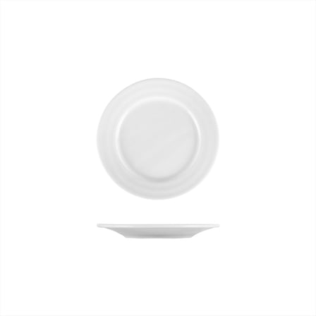 Porcelain Lizbon dia.7" Round White Porcelain Plate (Set of 4)