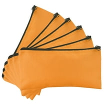 DALIX Zipper Bank Deposit Money Bags Cash Coin Pouch 6 PACK in Orange