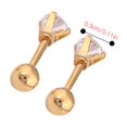 thumbnail image 3 of Guardurnaity Mujeres Hombres Oro Negro Plata Cristal Pendiente Del Oído Barra Del Labio Stud Piercing Ropa, zapatos y accesorios Miscelánea oro rosa 3mm 1 Uds, 3 of 6