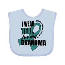 Inktastic I Wear Teal for My Grandma Ovarian Cancer Awareness Boys or Girls Baby Bib