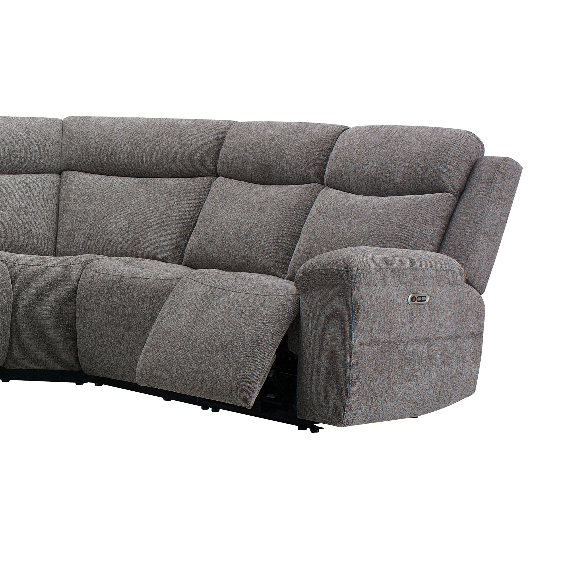 AC Pacific Tammy 6-Piece Reclining Sectional Sofa, Light Grey